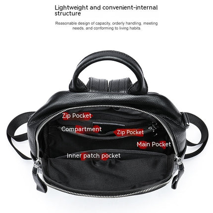 Backpack Girls Small Backpack Women's Simple Genuine Leather Backpack for Casual
