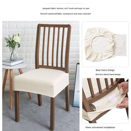 1 Pack flap hotel household backless dining chair seat cushion cover jacquard elastic waterproof Velcro chair cover