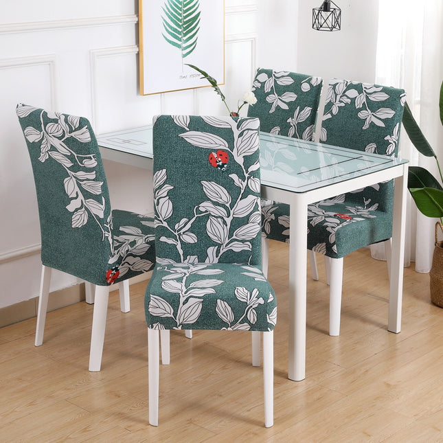 1 Piece High Elastic Floral Chair Back Cover Home Hotel Restaurant Removable Washable Chair Back Cover-C