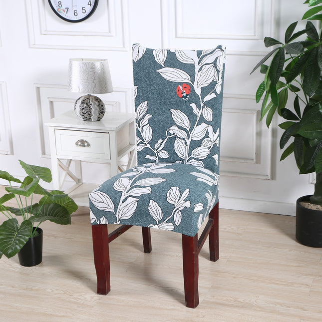 1 Piece High Elastic Floral Chair Back Cover Home Hotel Restaurant Removable Washable Chair Back Cover-D