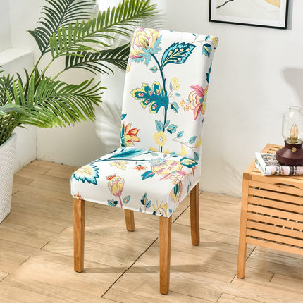 1 Piece High Stretch Floral Chair Back Cover Home Hotel Restaurant Removable Washable Chair Back Cover