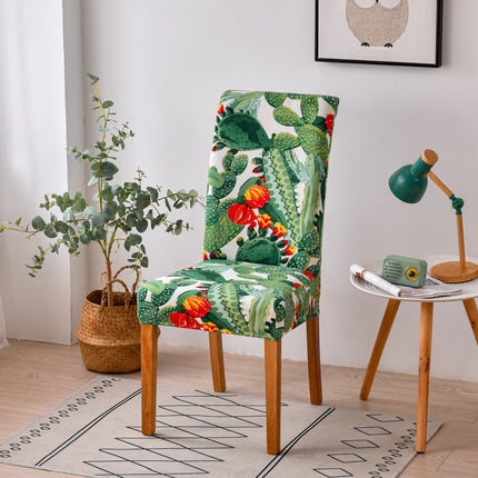 1 Piece High Stretch Floral Chair Back Cover Home Hotel Restaurant Removable Washable Chair Back Cover