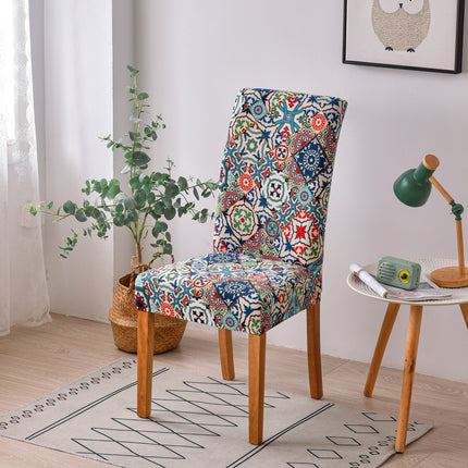 1 Piece High Stretch Floral Chair Back Cover Home Hotel Restaurant Removable Washable Chair Back Cover