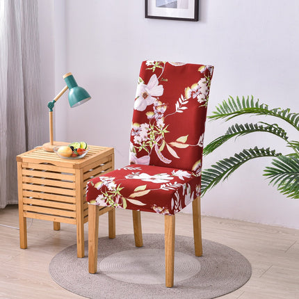 1 Piece High Stretch Floral Chair Back Cover Home Hotel Restaurant Removable Washable Chair Back Cover