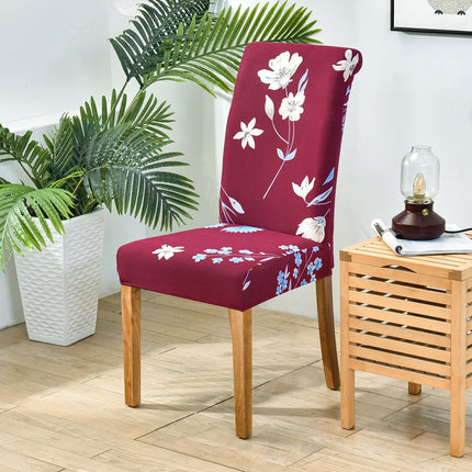 1 Piece High Stretch Floral Chair Back Cover Home Hotel Restaurant Removable Washable Chair Back Cover