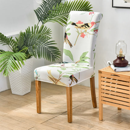 1 Piece High Stretch Floral Chair Back Cover Home Hotel Restaurant Removable Washable Chair Back Cover