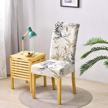 1 Piece High Stretch Floral Chair Back Cover Home Hotel Restaurant Removable Washable Chair Back Cover