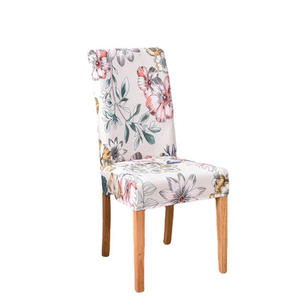 1 Piece High Stretch Floral Chair Back Cover Home Hotel Restaurant Removable Washable Chair Back Cover