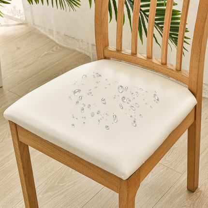 1pcs PU Waterproof Leather Square Cushion Set Chair Cover Chair Seat Cover Chair Cover Removable-E