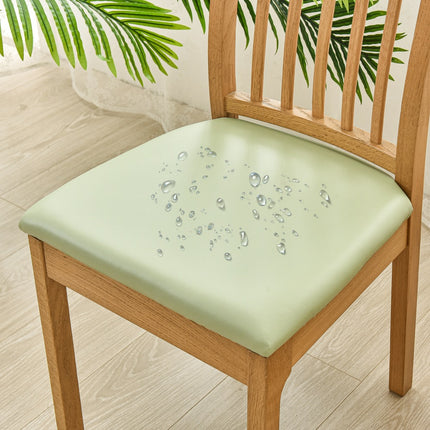 1pcs PU Waterproof Leather Square Cushion Set Chair Cover Chair Seat Cover Chair Cover Removable-E