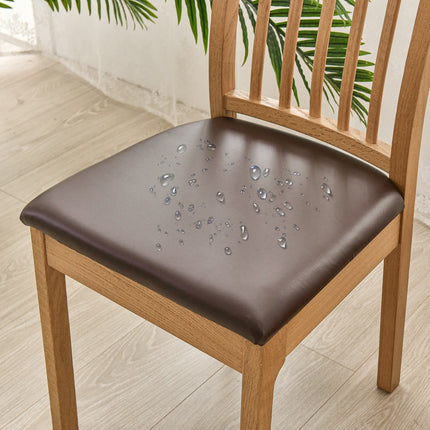 1pcs PU Waterproof Leather Square Cushion Set Chair Cover Chair Seat Cover Chair Cover Removable-E