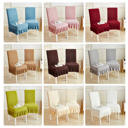 1  Pack skirted plaid dining chair cover, elastic removable chair cover for hotel banquet wedding restaurant kitchen