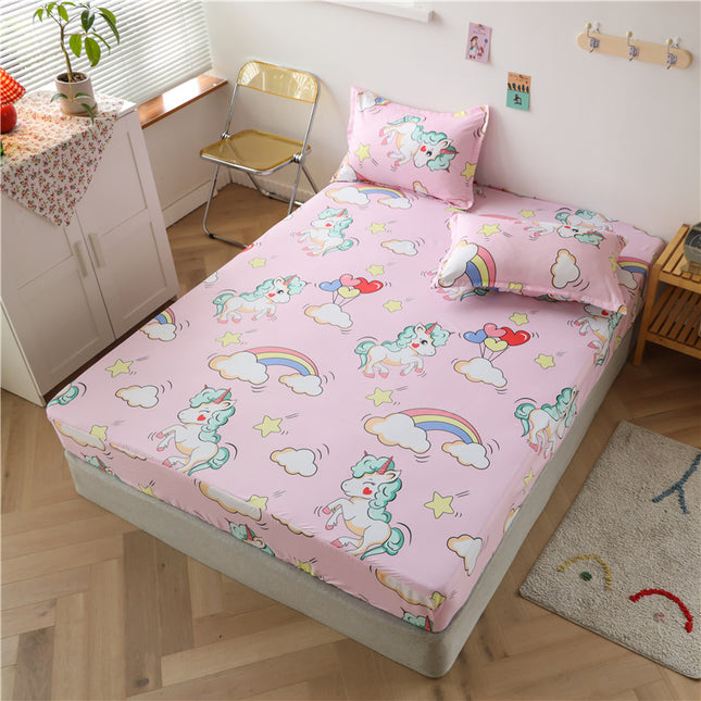 Dustproof Jacquard Fitted Sheet Adjustable Stretch Mattress Cover Four Corners Elasticized Non-Slip Sheet Deep Pocket Sheet-A