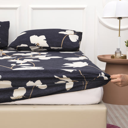 Queen Size Printed Deep Pocket Mattress Sheet Soft Comfortable Fitted Sheet Microfiber Waterproof Wrinkle Bed Sheet-B