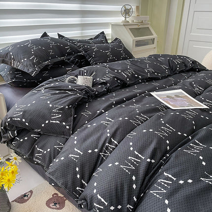 Floral Duvet Cover Set Queen Size Botanical Bedding Set -Flowers Printed Reversible Bedding Comforter Cover Set 1 Duvet Cover 2 Pillowcases+1 Bed Sheet