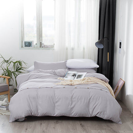 Button Closure Duvet Cover Set-Duvet Cover with Buttons-Microfiber Soft Bedding Comforter Cover (1 Rust Duvet Cover,1 Sheet,2 Pillowcase)