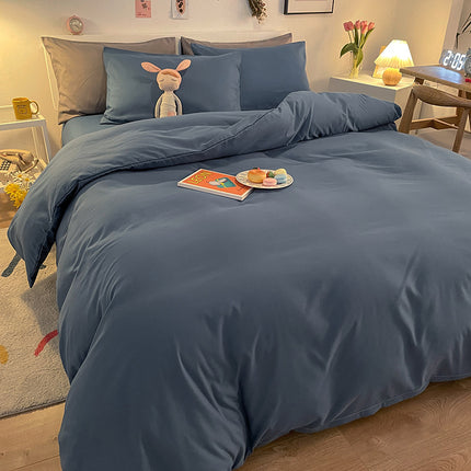 Washed Cotton Comforter Cover Bedding Set-Duvet Cover Bedding Set  1 Duvet Cover +1 Bed Sheet With 2 Pillowcases Bedding Set