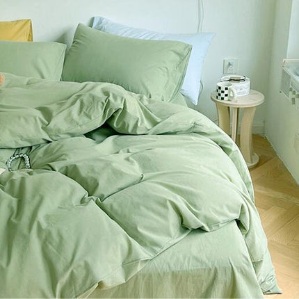 Washed Cotton Comforter Cover Bedding Set-Duvet Cover Bedding Set  1 Duvet Cover +1 Bed Sheet With 2 Pillowcases Bedding Set
