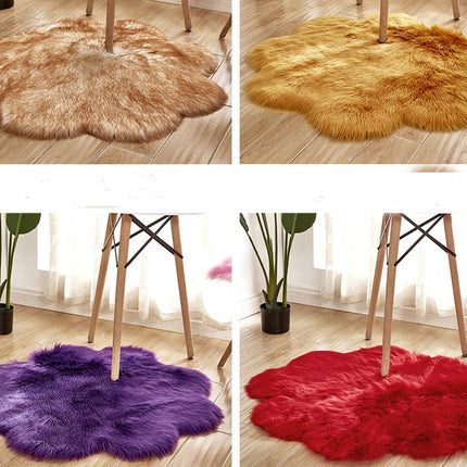 Artificial Wool Rugs for Bedroom Soft Faux Sheepskin Chair Covers Seat Cushions Soft Fluffy Shaggy Rugs Luxury Home Decor