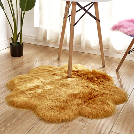 Artificial Wool Rugs for Bedroom Soft Faux Sheepskin Chair Covers Seat Cushions Soft Fluffy Shaggy Rugs Luxury Home Decor