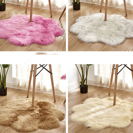 Artificial Wool Rugs for Bedroom Soft Faux Sheepskin Chair Covers Seat Cushions Soft Fluffy Shaggy Rugs Luxury Home Decor