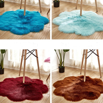 Artificial Wool Rugs for Bedroom Soft Faux Sheepskin Chair Covers Seat Cushions Soft Fluffy Shaggy Rugs Luxury Home Decor
