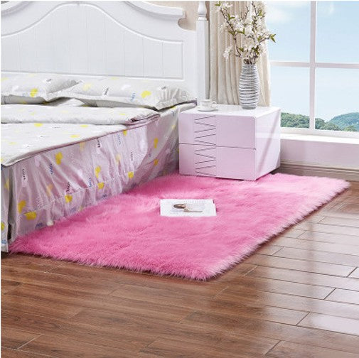 Sheepskin Rug-Faux Fur Sheepskin Rug for Living Room-Fluffy Washable Rug for Bedroom