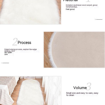 Oval Soft Fluffy Shaggy Area Rug Non-Slip Plush Faux Fur Sheepskin Rug for Bedroom Living Room Home Decorative Kids Play Mats