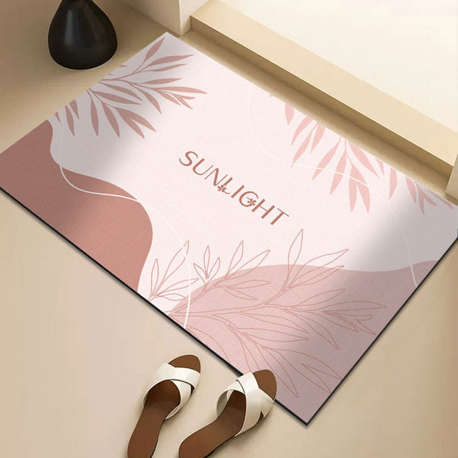 Diatomaceous earth bath mat, small leaves non-slip super absorbent fast drying bathroom rug kitchen doormat bath mats