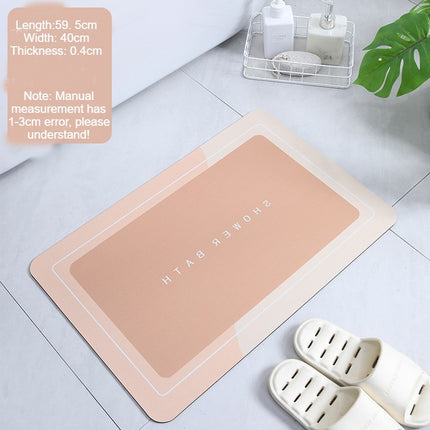 Diatomite Bath rug mat, absorbent diatomite bathroom mats Anti-slip bathroom floor mat, for kitchen bedroom bathroom decor