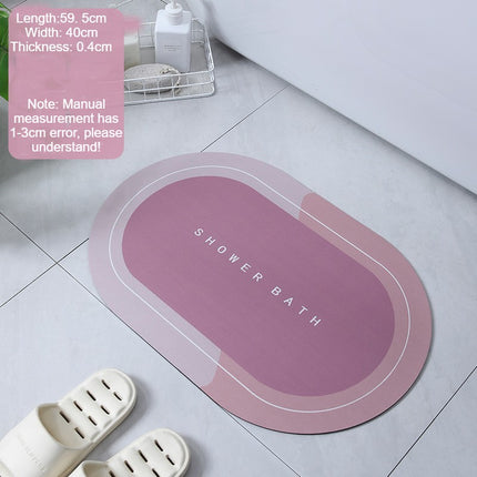 Diatomite Bath rug mat, absorbent diatomite bathroom mats Anti-slip bathroom floor mat, for kitchen bedroom bathroom decor