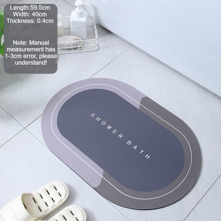 Diatomite Bath rug mat, absorbent diatomite bathroom mats Anti-slip bathroom floor mat, for kitchen bedroom bathroom decor