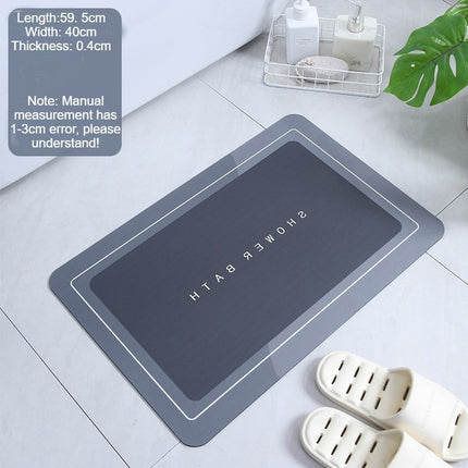 Diatomite Bath rug mat, absorbent diatomite bathroom mats Anti-slip bathroom floor mat, for kitchen bedroom bathroom decor