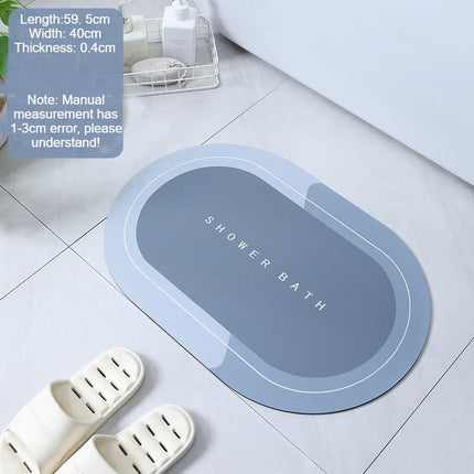 Diatomite Bath rug mat, absorbent diatomite bathroom mats Anti-slip bathroom floor mat, for kitchen bedroom bathroom decor