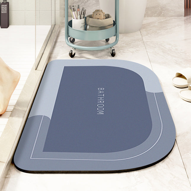 Non-slip quick drying bath mats, super absorbent bathroom rugs, washable oval-rectangular floor bath mat rug