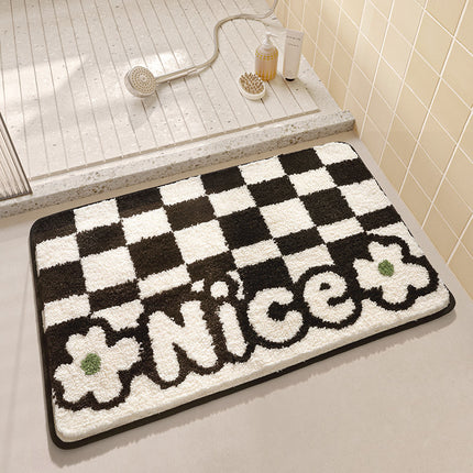 Bath mat, flower bath mat, ultrafine fiber fluffy soft bath mat, anti slip bath mat, machine washable long plush bath mat