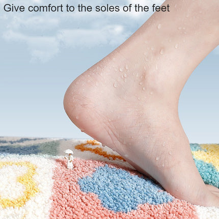 Bath mat, flower bath mat, ultrafine fiber fluffy soft bath mat, anti slip bath mat, machine washable long plush bath mat