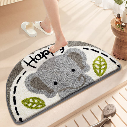 Half Round Bath Mats, Entrance Carpet Cartoon Doormat, Half Round Cute Entrance Welcome Mat, Half Round Non-Slip Rug