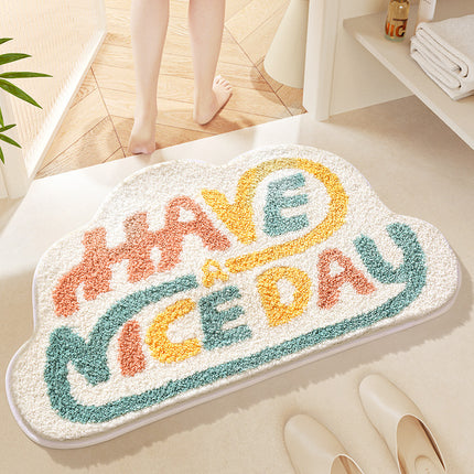 Half Round Bath Mats, Entrance Carpet Cartoon Doormat, Half Round Cute Entrance Welcome Mat, Half Round Non-Slip Rug