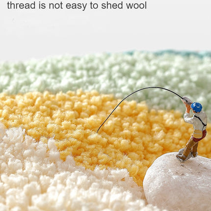 Half Round Bath Mats, Entrance Carpet Cartoon Doormat, Half Round Cute Entrance Welcome Mat, Half Round Non-Slip Rug