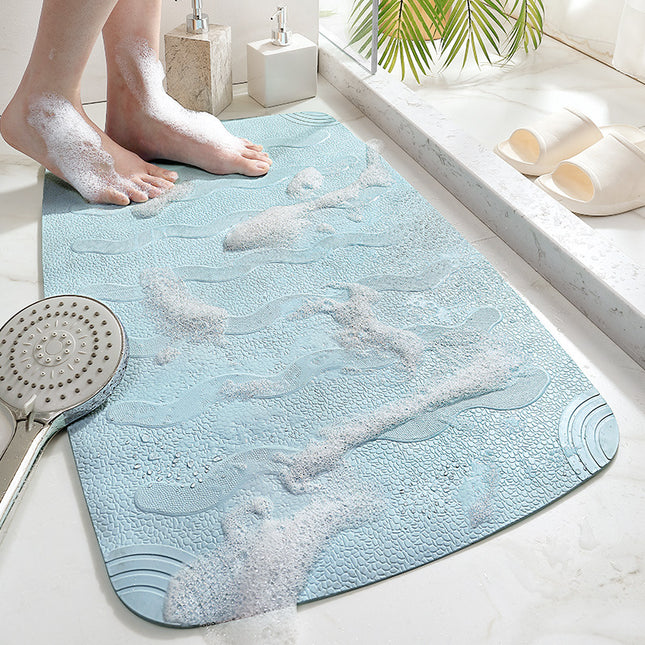 Shower Mat Non Slip Bathmat Anti Mould Bathroom Rug - TPE Material Soft Bath Mats with Suction Cups for Inside Shower, Easy to Clean