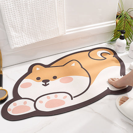 Cute Cartoon Bathroom Rugs Entrance Non-slip Bath Mat, Home Bathroom Absorbent Floor Mat, Toilet Quick Dry Mat, Bathroom Shower Mat