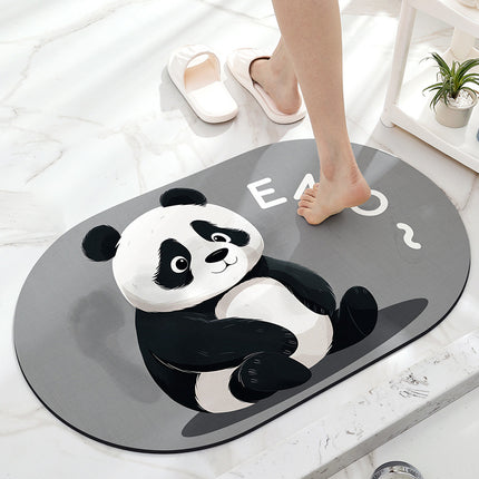 Cute Cartoon Bathroom Rugs Entrance Non-slip Bath Mat, Home Bathroom Absorbent Floor Mat, Toilet Quick Dry Mat, Bathroom Shower Mat