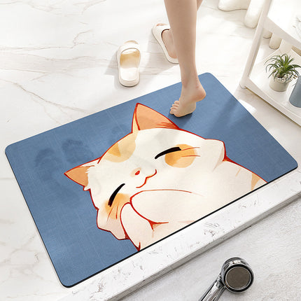 Cute Cartoon Bathroom Rugs Entrance Non-slip Bath Mat, Home Bathroom Absorbent Floor Mat, Toilet Quick Dry Mat, Bathroom Shower Mat