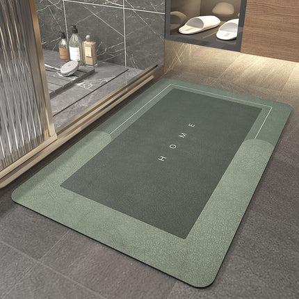Rubber Bathmat non-slip quick drying bathroom rug, super absorbent thin bath mats for under the door, stylish washable bathroom floor mat