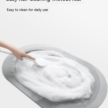 Rubber Bathmat non-slip quick drying bathroom rug, super absorbent thin bath mats for under the door, stylish washable bathroom floor mat