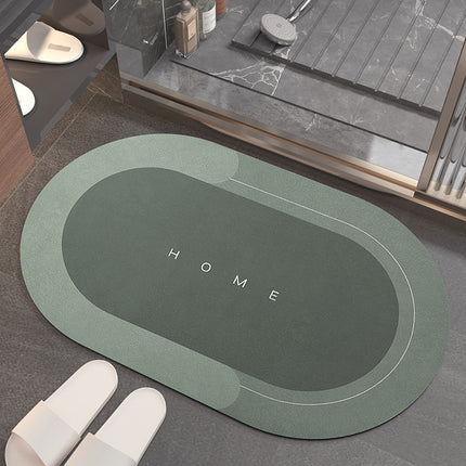 Rubber Bathmat non-slip quick drying bathroom rug, super absorbent thin bath mats for under the door, stylish washable bathroom floor mat