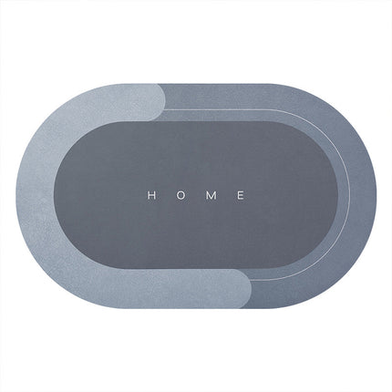 Rubber Bathmat non-slip quick drying bathroom rug, super absorbent thin bath mats for under the door, stylish washable bathroom floor mat