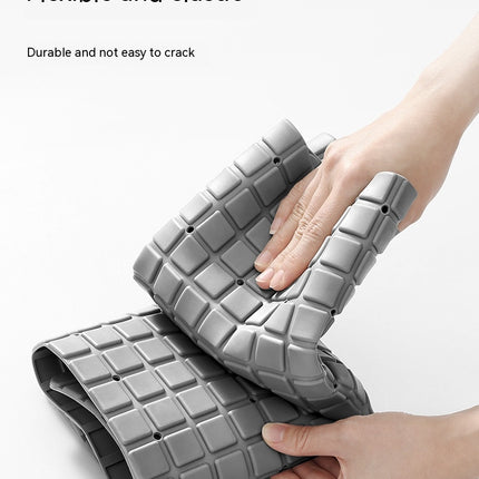 Bath mat with suction cups Small square shower mat Anti-mold and non-slip bathroom mat rug with drainage holes Machine washable