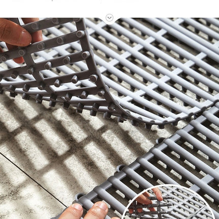 Non-slip Shower Mat Eco-friendly Quick Drain Bath Mat TPE Mildew Resistant Surface, Bathroom Kitchen Floor Safety Mat